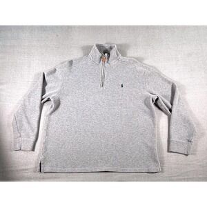 Vintage Polo Ralph Lauren Quarter Zip Sweatshirt Gray Men L Pullover Y2K 90s